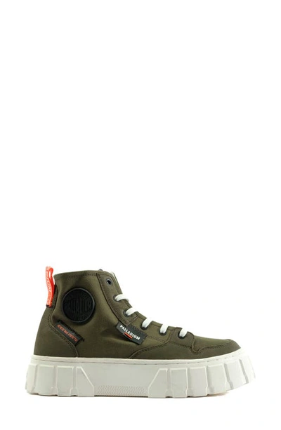 Palladium Pallatower High Top Platform Sneaker In Olive Night