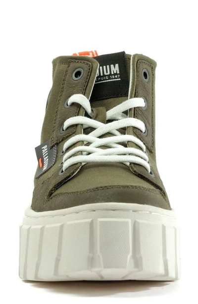 Palladium Pallatower High Top Platform Sneaker In Olive Night