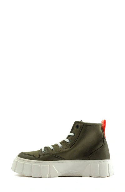 Palladium Pallatower High Top Platform Sneaker In Olive Night