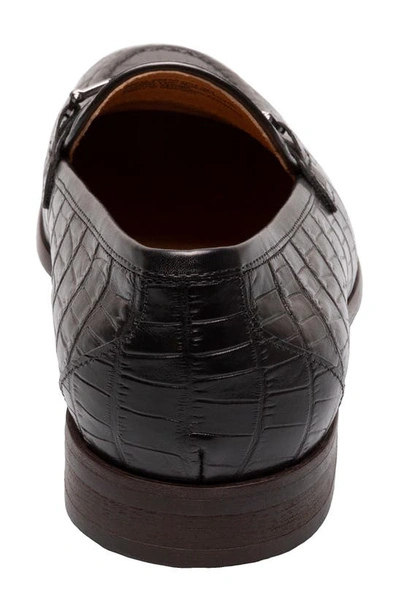 Shop Stacy Adams Ferdinand Croc Embossed Loafer In Black
