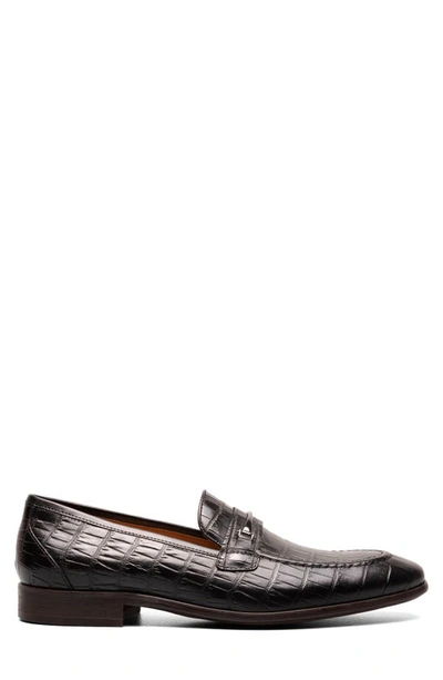 Stacy Adams Ferdinand Mens Leather Almond Toe Loafers In Black