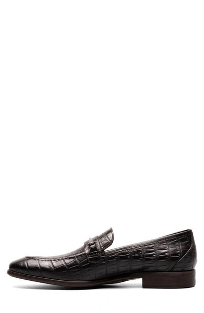 Shop Stacy Adams Ferdinand Croc Embossed Loafer In Black