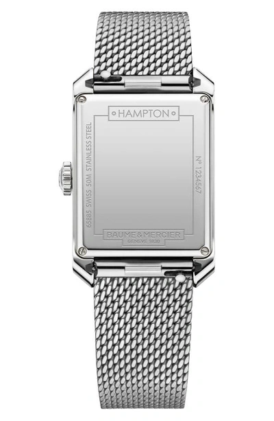 Baume & Mercier Hampton Stainless Steel Mesh Bracelet Watch In Silver