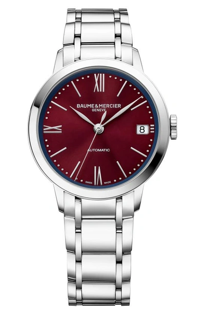 Shop Baume & Mercier Classima 10691 Automatic Bracelet Watch, 34mm In Silver