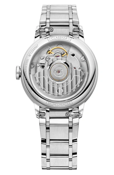Shop Baume & Mercier Classima 10691 Automatic Bracelet Watch, 34mm In Silver
