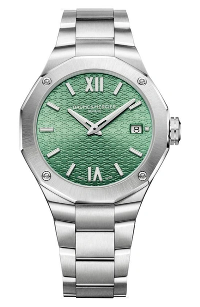 Shop Baume & Mercier Riviera 10683 Automatic Bracelet Watch, 36mm In Silver