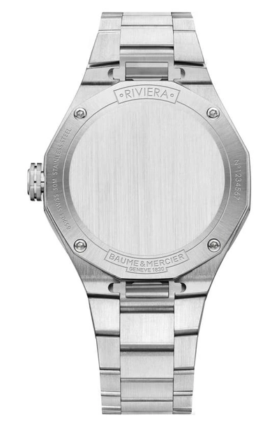 Shop Baume & Mercier Riviera 10683 Automatic Bracelet Watch, 36mm In Silver