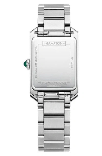 Shop Baume & Mercier Hampton 10631 Automatic Bracelet Watch, 35mm In Silver