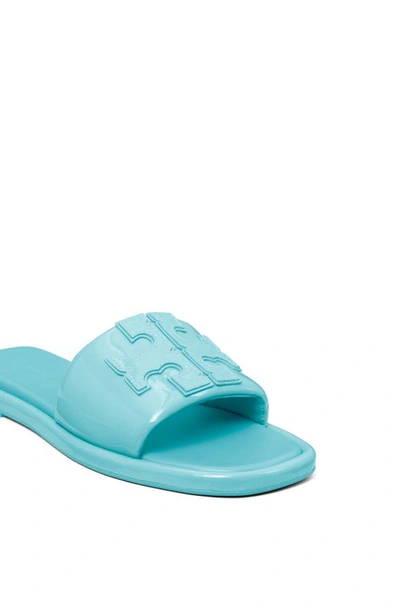 Shop Tory Burch Double T Sport Slide Sandal In Misty Aqua
