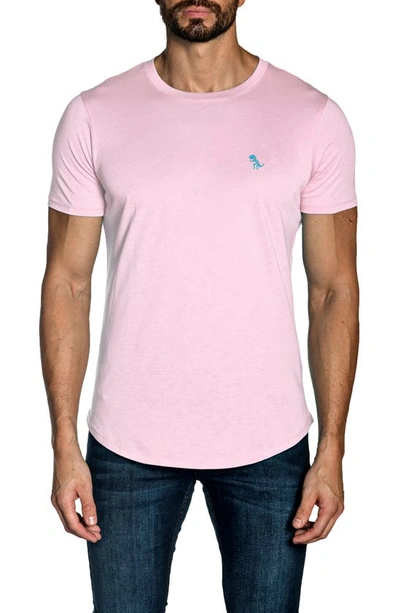 Shop Jared Lang T-rex Embroidered T-shirt In Pink
