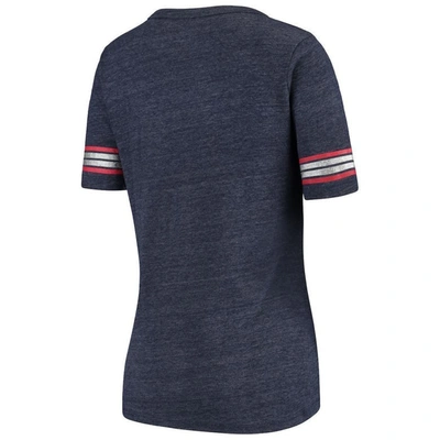 Shop New Era Heathered Navy Washington Wizards Tri-blend U-neck Jersey T-shirt In Heather Navy