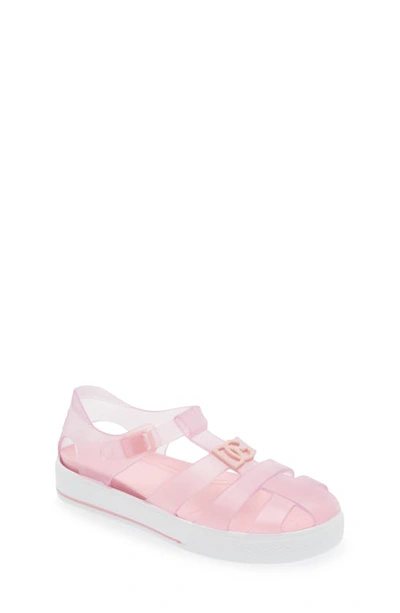 Shop Dolce & Gabbana Kids' Logo Jelly Fisherman Sandal In Pink