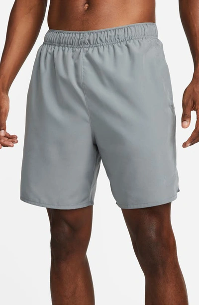 Shop Nike Dri-fit Challenger Athletic Shorts In Smoke Grey/ Reflective Silv