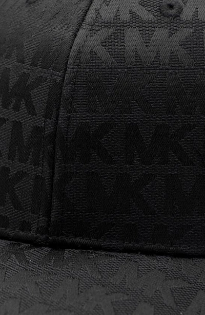 Shop Michael Kors Logo Jacquard Wool Baseball Cap In Black