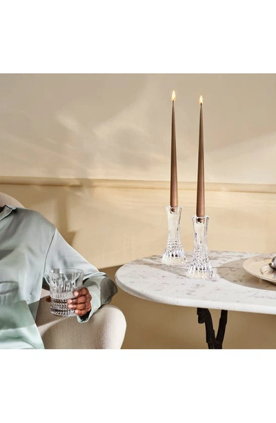Waterford Lismore Diamond Set Of 2 7-inch Crystal Candlesticks In Clear