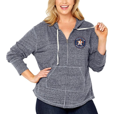 Soft As A Grape Navy Houston Astros Plus Size Full-zip Lightweight Hoodie  Top