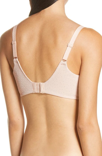 Wacoal Back Appeal Polka-dot Pattern Minimiser-cup Stretch-woven Bra In Crystal Pink
