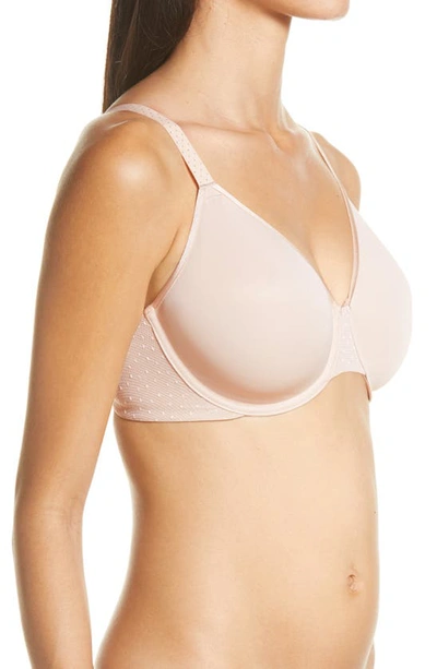 Wacoal Back Appeal Polka-dot Pattern Minimiser-cup Stretch-woven Bra In Crystal Pink
