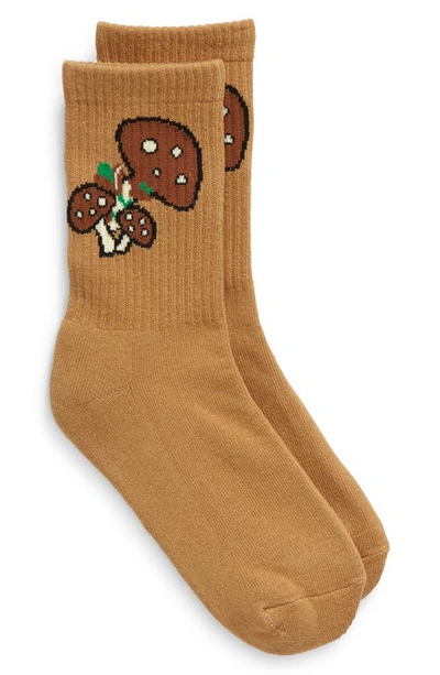 Shop King + Lola Kids' Shiitake Mushroom Socks In Brown