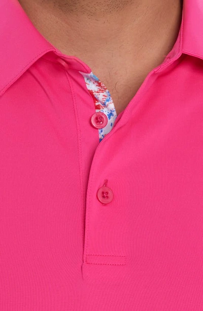 Shop Robert Graham Axelsen Solid Short Sleeve Performance Golf Polo In Pink