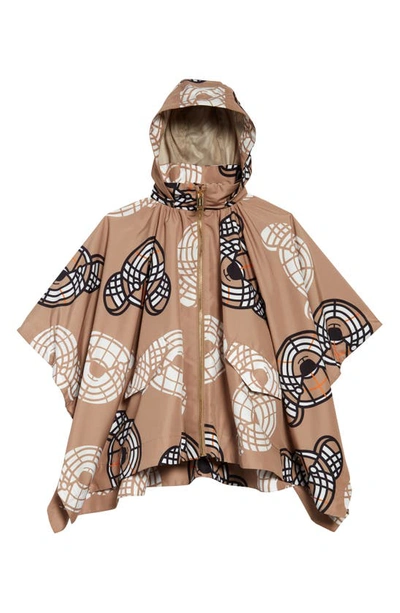 Shop Burberry Kids' Shiloh Poncho In Archive Beige Ip Pat