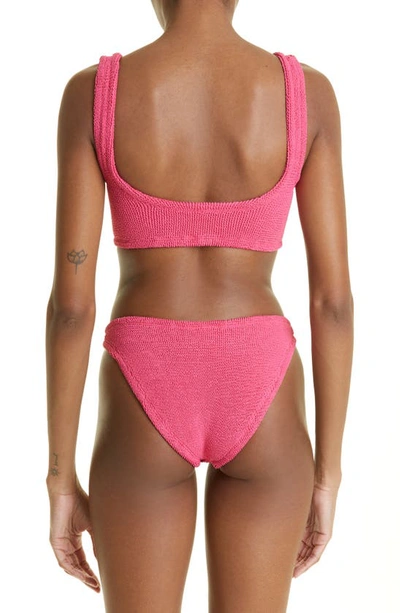 Shop Hunza G Crinkle 2-piece Swimsuit In Fuchsia
