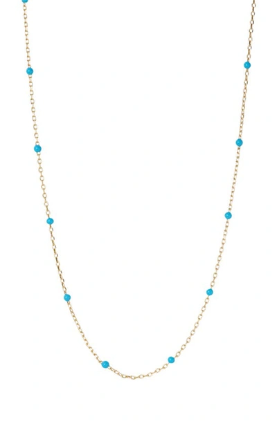 Shop Argento Vivo Sterling Silver Enamel Dot Station Necklace In Gold/ Turquoise
