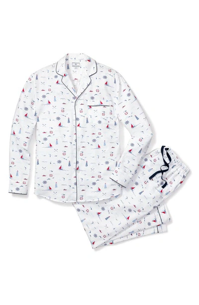 Shop Petite Plume Sail Away Woven Cotton Pajamas In White