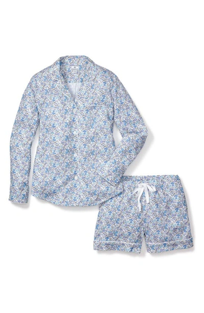 Shop Petite Plume Fleur Dazur Floral Short Pajamas In Blue
