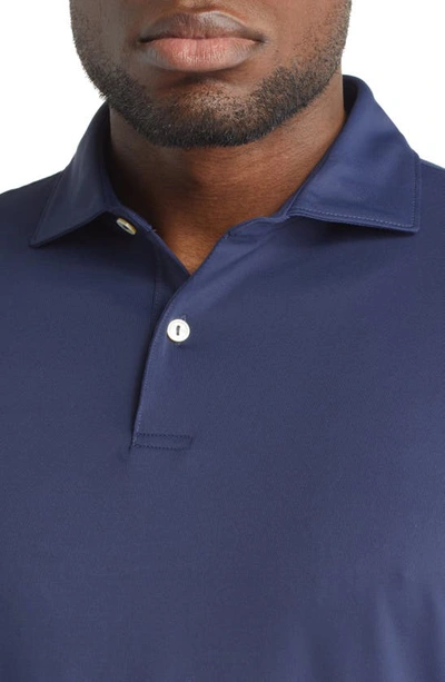 Shop Peter Millar Crown Crafted Solid Short Sleeve Performance Polo In Navy