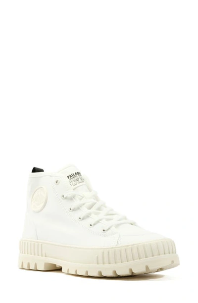 Shop Palladium Pallashock Mid Sneaker In Star White