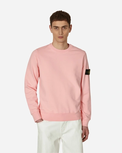 Shop Stone Island Garment Dyed Crewneck Sweatshirt In Pink