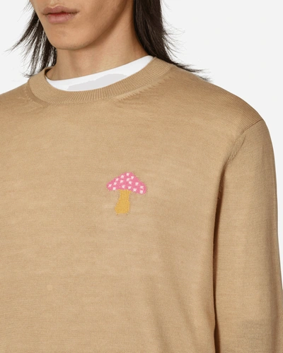 Shop Comme Des Garçons Shirt Brett Westfall Mushroom Knitted Sweater In Beige