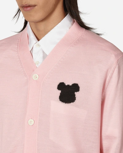 Shop Comme Des Garçons Shirt Be@rbrick Knitted Cardigan In Pink