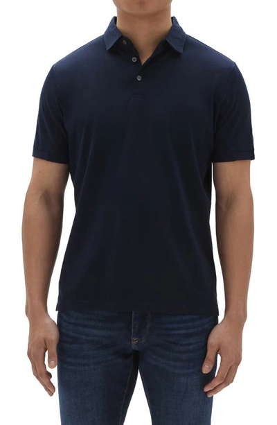 Shop Robert Barakett Texture Polo In Navy