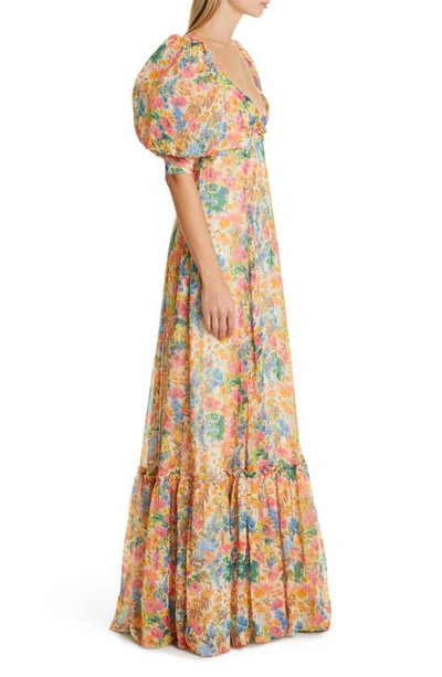 Shop Bytimo Floral Georgette Maxi Dress In Light Blossom