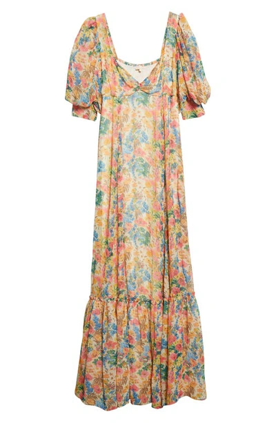Shop Bytimo Floral Georgette Maxi Dress In Light Blossom