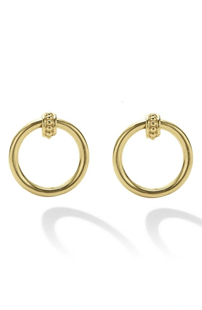Lagos 18k Yellow Gold Caviar Polished Circle Drop Earrings In Gold