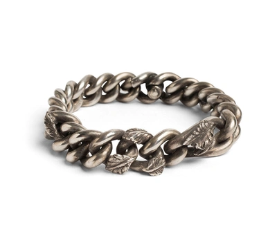 Shop Werkstatt:münchen Werkstatt Munchen Bracelet Curb Chain Rosebud In Silver