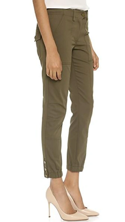 Shop Veronica Beard Field Cargo Pants In Army Green