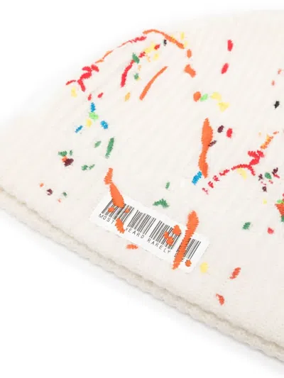 Mostly Heard Rarely Seen Beanie Mit Barcode-detail In White