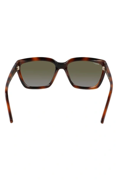 Ferragamo Classic Logo 59mm Gradient Rectangle Sunglasses In Tortoise/ Grey