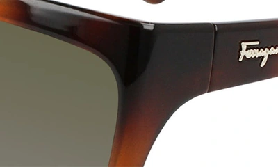 Ferragamo Classic Logo 59mm Gradient Rectangle Sunglasses In Tortoise/ Grey
