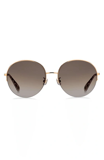 Shop Kate Spade 59mm Ellianafs Round Sunglasses In Red Gold/ Brown Gradient