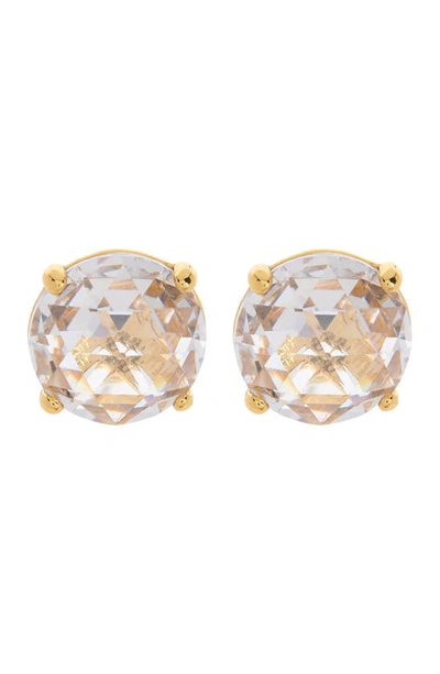 Shop Kate Spade Boxed Round Stud Earrings In Clear/gold