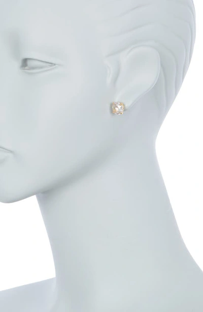 Shop Kate Spade Boxed Round Stud Earrings In Clear/gold