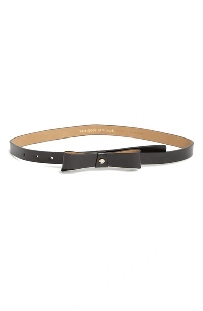 Shop Kate Spade New York Bow Belt With Spade In Black