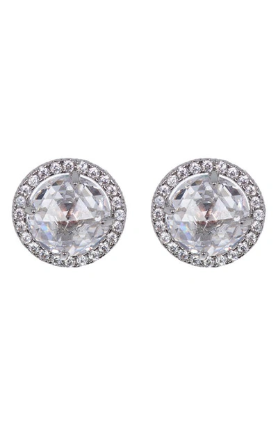 Shop Kate Spade Bright Ideas Pavé Halo Cz Stud Earrings In Clear/ Silver