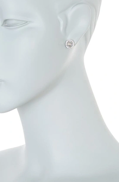 Shop Kate Spade Bright Ideas Pavé Halo Cz Stud Earrings In Clear/ Silver