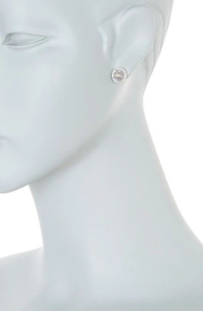 Kate Spade Bright Ideas Pavé Halo Cz Stud Earrings In Clear/ Silver